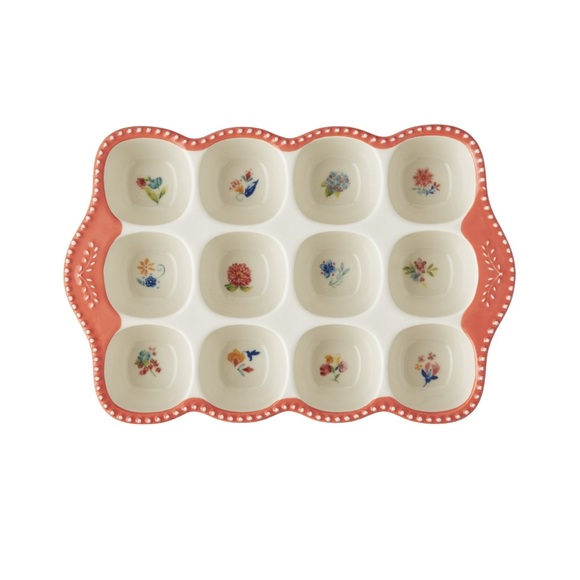 🪷❄️ NWT The Pioneer Woman Blooming Bouquet Stoneware Egg Holder - Picture 2 of 4